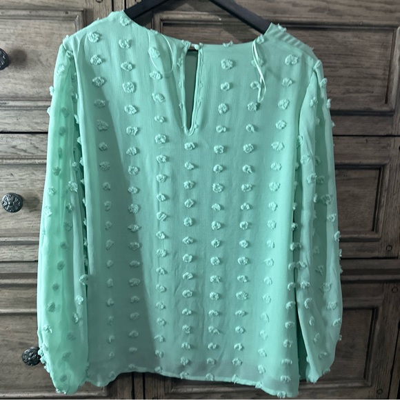 Mint Green Textured Women's Top whimsical - Picture 7 of 8